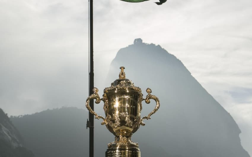 Troféu da Copa do Mundo de Rugby no Pão de Açúcar e Copacabana