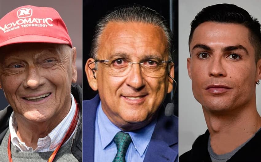 Montagem - Niki Lauda, Galvão Bueno e Cristiano Ronaldo