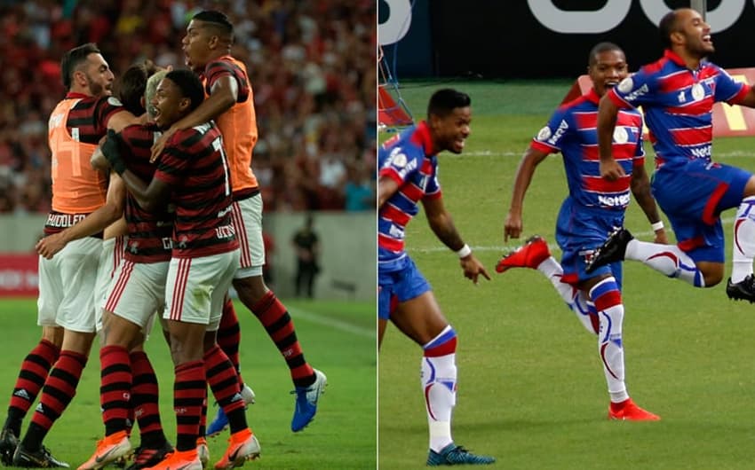 Montagem - Gol Flamengo x Gol Fortaleza