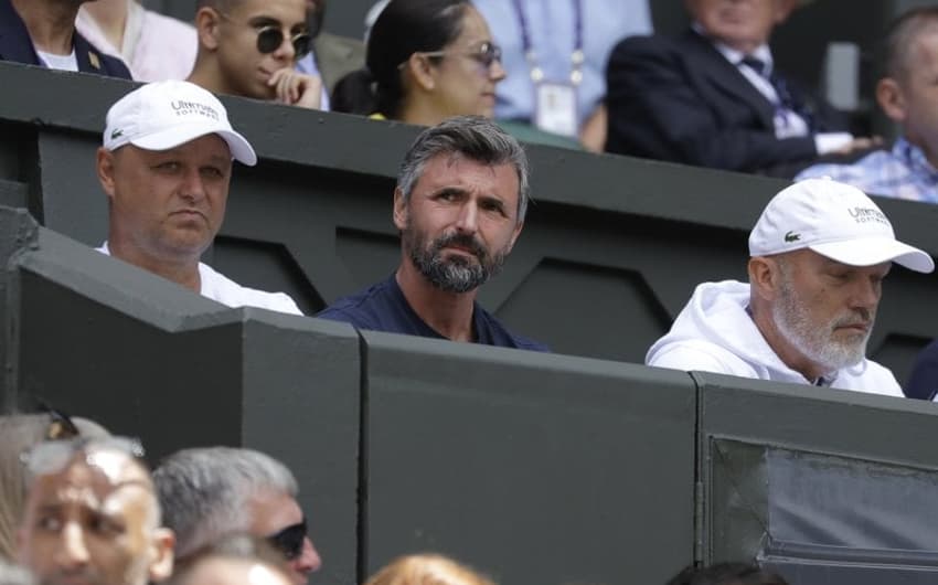 Marian Vajda e Goran Ivanisevic no box de Djokovic em Wimbledon