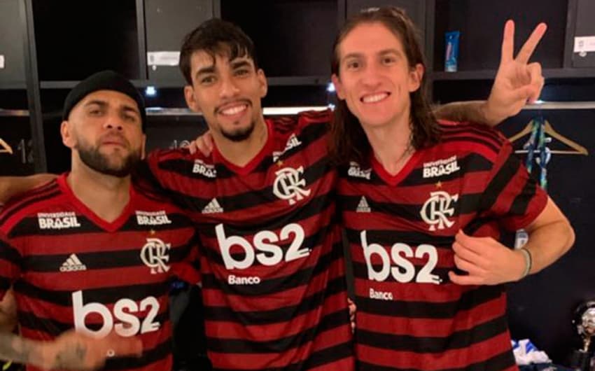 Paquetá, Dani Alves e Filipe Luís - Flamengo