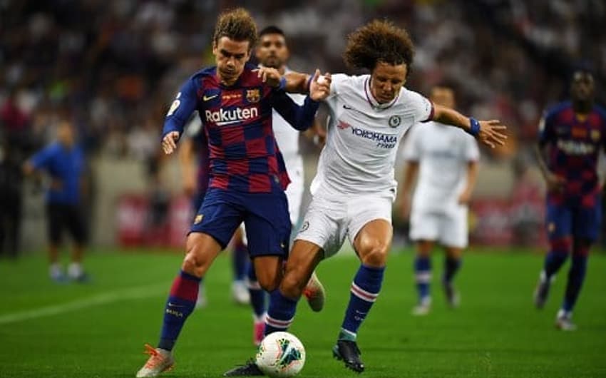Griezmann e David Luiz - Barcelona x Chelsea