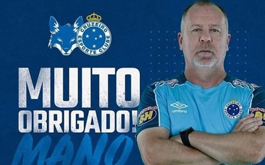 O Cruzeiro criou uma arte agradecendo Mano Menezes pelos três anos de  Raposa. Dedé utilizou a imagem para postar uma mensagem de apoio ao treinador