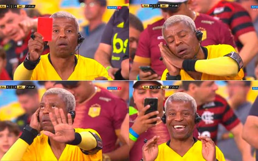 Homem faz sucesso vestido de árbitro no Maracanã