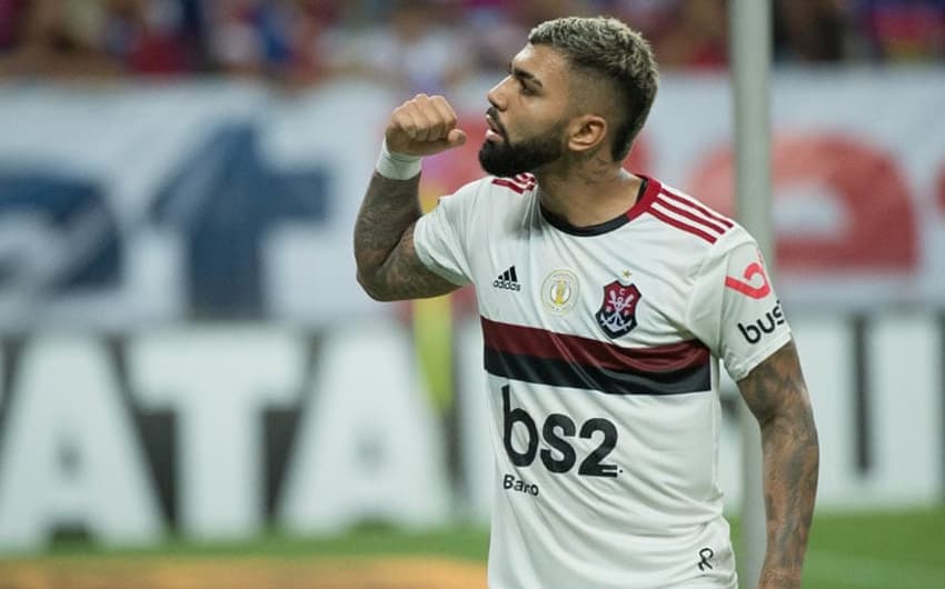 Fortaleza x Flamengo - Gabigol comemora seu gol