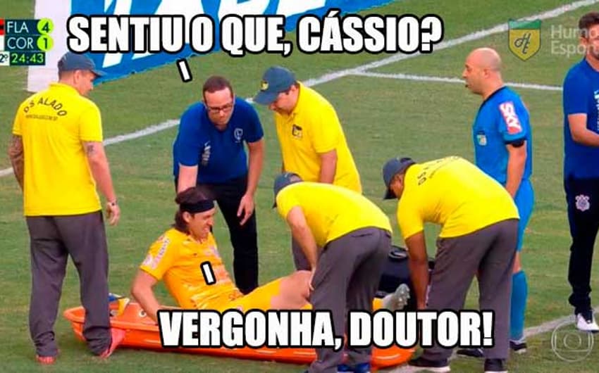 Meme: Cássio em Flamengo x Corinthians