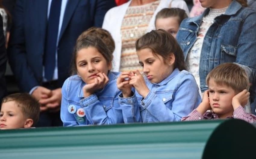 Leo, Charlene Riva, Myla Rose,e Lenny Federer em Wimbledon
