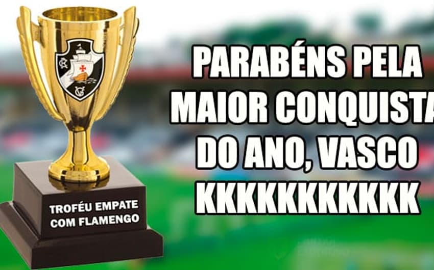 Meme: troféu do Vasco após empate com Flamengo