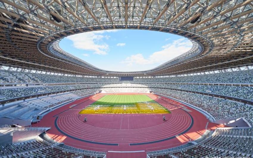 O Estádio Olímpico de Tóquio receberá as cerimônias de abertura e encerramento dos Jogos de 2020 (Crédito: Japan Sport Council)