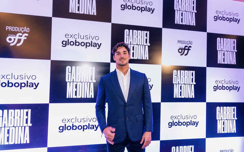 Surfista Gabriel Medina na pré-estreia de seu filme que vai ao ar a partir de sexta (31) pelo Globoplay