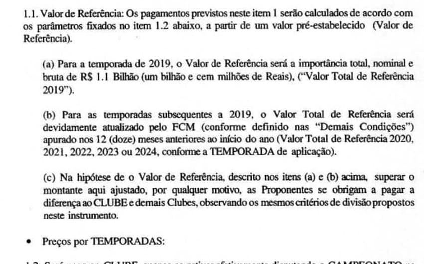 Contrato Flamengo x Globo - Atual
