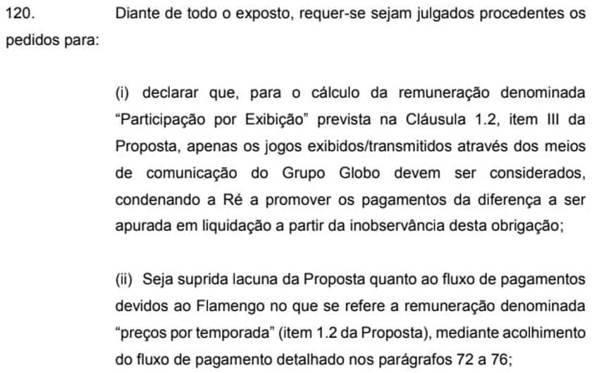 Contrato Flamengo x Globo - Inicial Fla