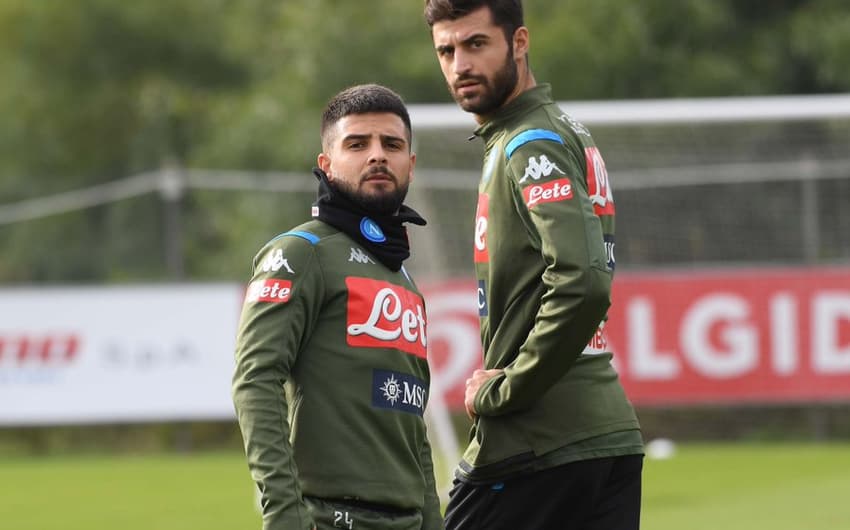 Jogadores do Napoli durante treinamento
