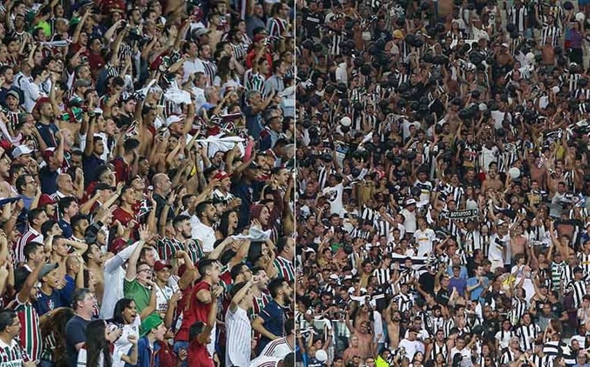 Montagem - Torcidas Fluminense e Botafogo