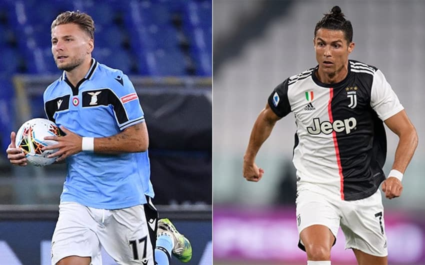 Montagem - Immobile (Lazio) e Cristiano Ronaldo (Juventus)