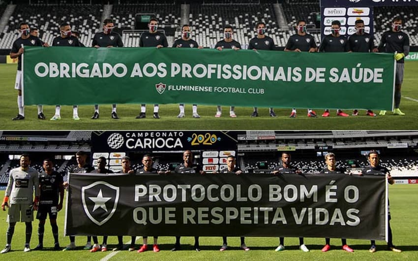 Montagem - Botafogo e Fluminense (Faixas)