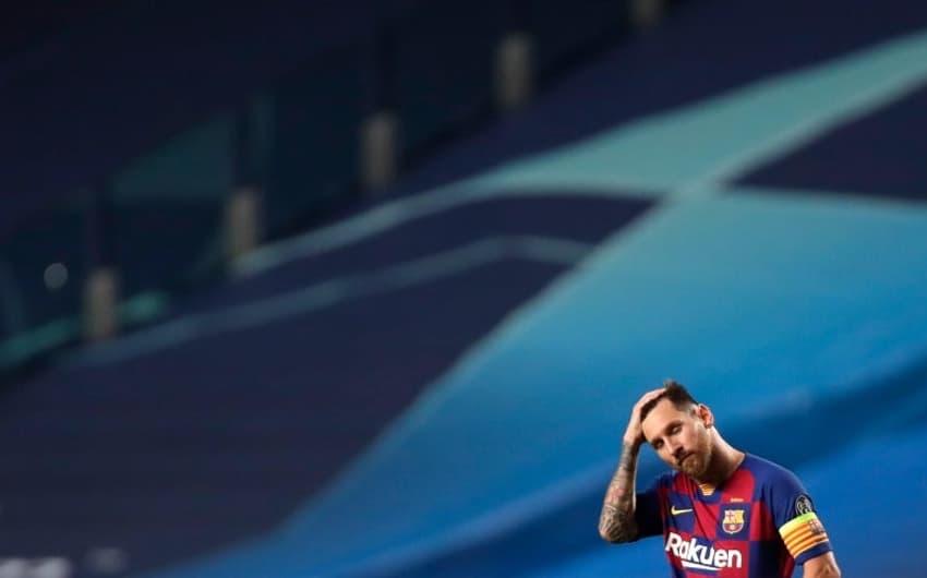 Lionel Messi, após eliminação do Barcelona contra o Bayern de Munique na Champions League (AFP)
