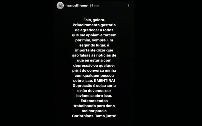 Luan - Corinthians - Fake News Depressão