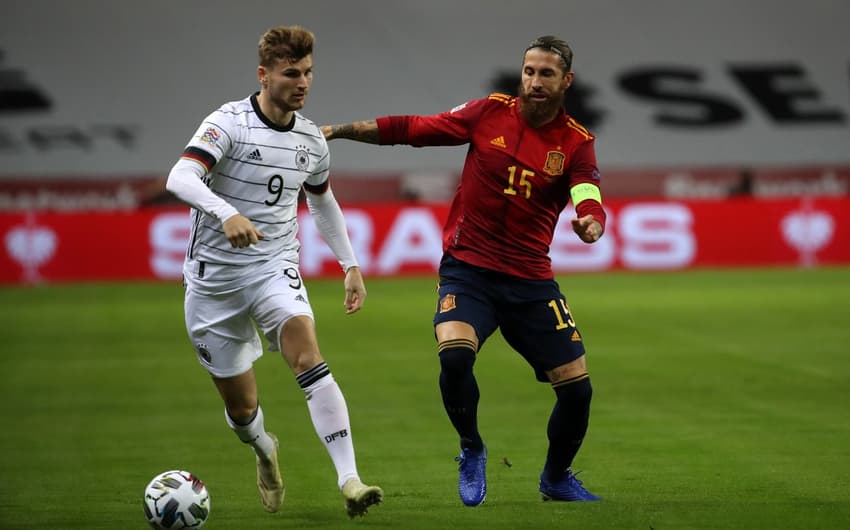 Espanha x Alemanha - Liga das Nações - Sergio Ramos e Timo Werner