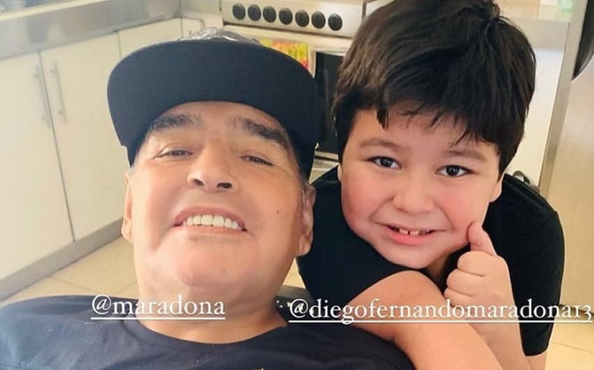 Maradona e filho Dieguito