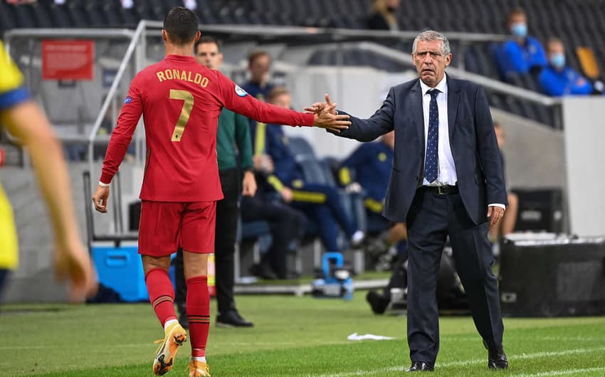 Cristiano Ronaldo e Fernando Santos, técnico de Portugal