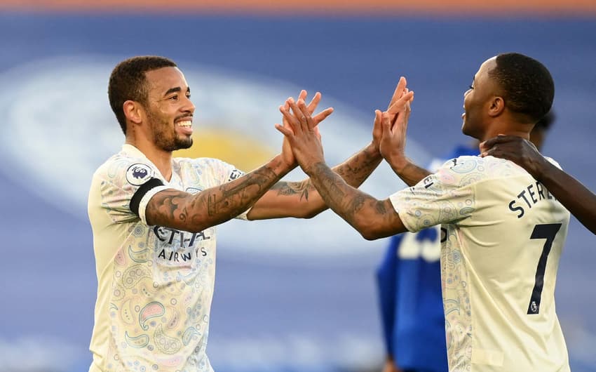 Leicester x Manchester City - Gabriel Jesus e Sterling