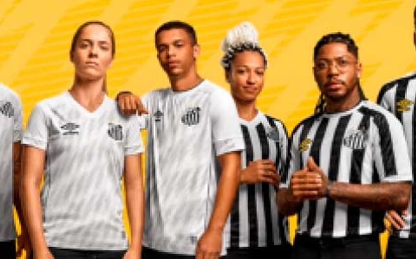 Novos uniformes do Santos foram lançados nesta quarta-feira (Divulgação/Umbro)