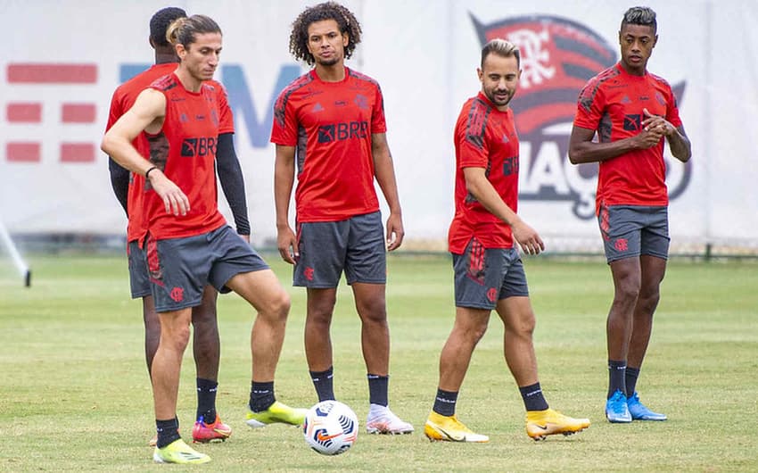 Treino Flamengo (Filipe Luís, Arão, Everton Ribeiro e Bruno Henrique)