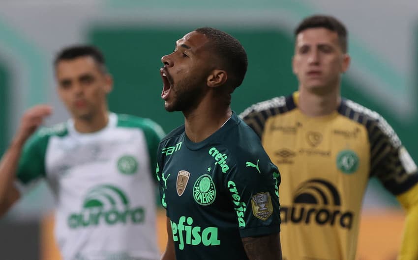 Wesley comemora gol contra a Chapecoense (Foto: Cesar Greco/Palmeiras)