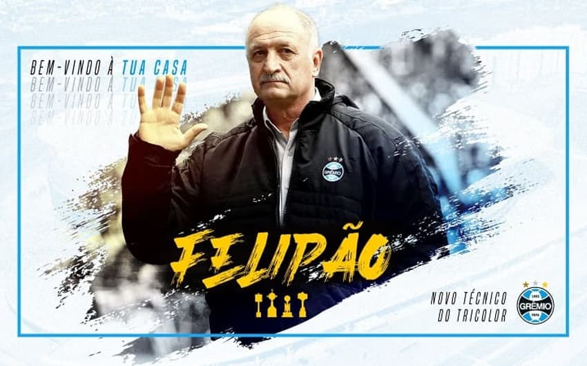 Anúncio de Luiz Felipe Scolari em seu retorno ao Grêmio