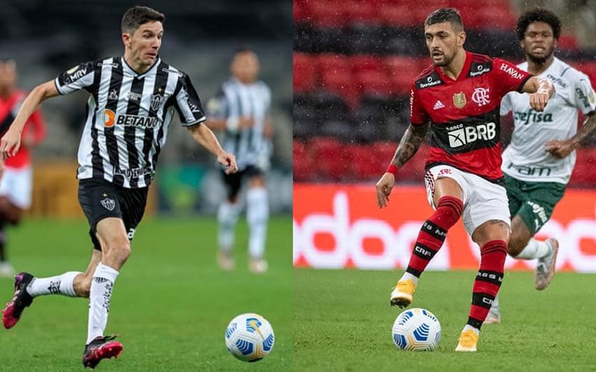 Nacho (Galo) e Arrascaeta (Flamengo).