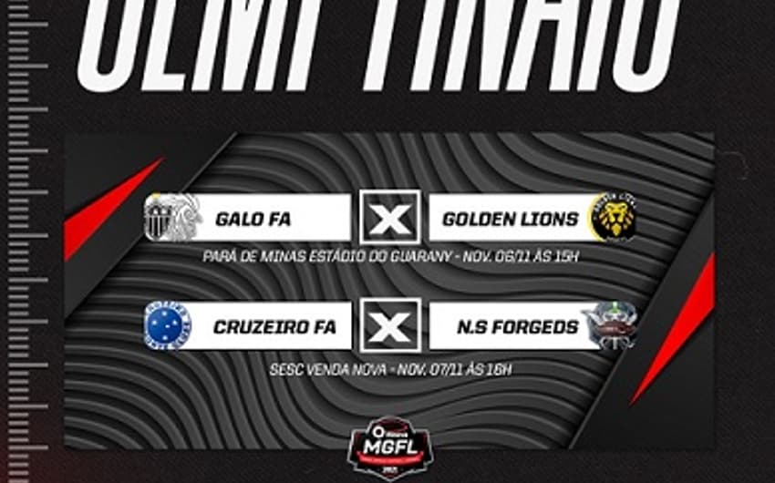 Os duelos da Liga MGFL Hinova 2021 estão agendados para o mês de novembro