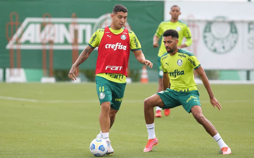 Os atletas da SE Palmeiras, durante treinamento na Academia de Futebol, em São Paulo (Foto: Fabio Menotti/Palmeiras)