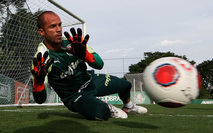 Marcelo Lomba durante treino desta quarta do Palmeiras