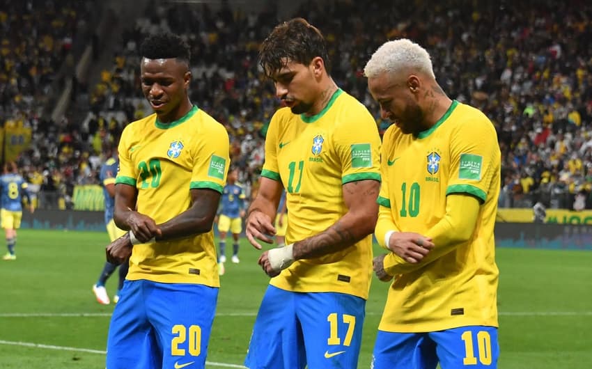 Brasil x Colômbia - Vini Jr., Lucas Paquetá e Neymar