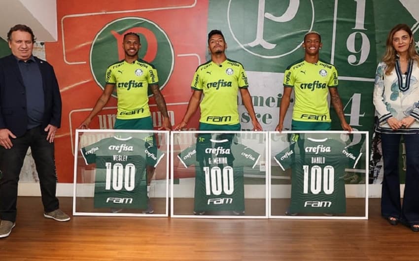 Wesley, Gabriel Menino e Danilo - 100 jogos pelo Palmeiras