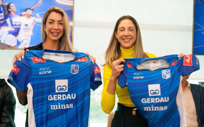 Thaisa e Carol Gattaz estiveram no lançamento da Gerdau como patrocinadora máster do Minas (Foto; Divulgação)