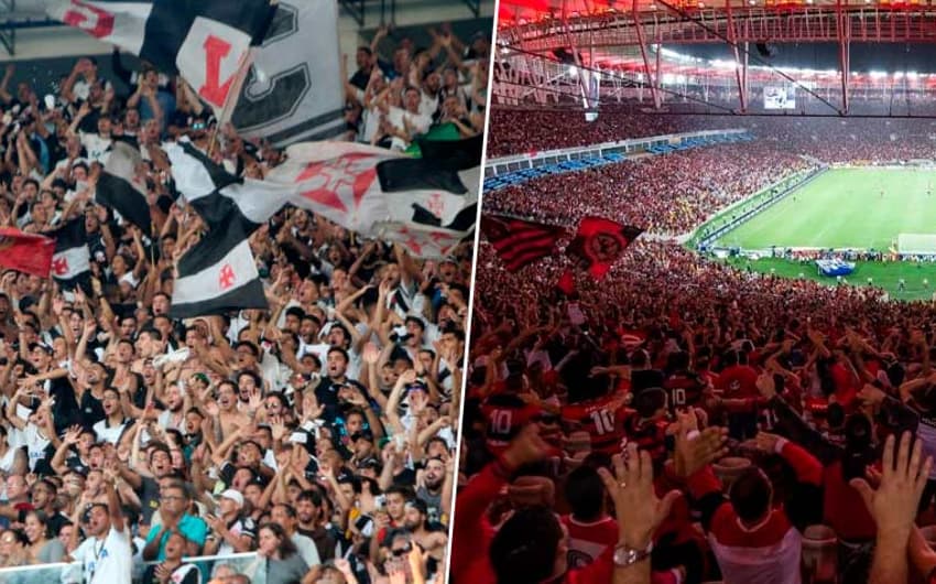 Vasco no Maracanã e a torcida do Flamengo no Maracanã
