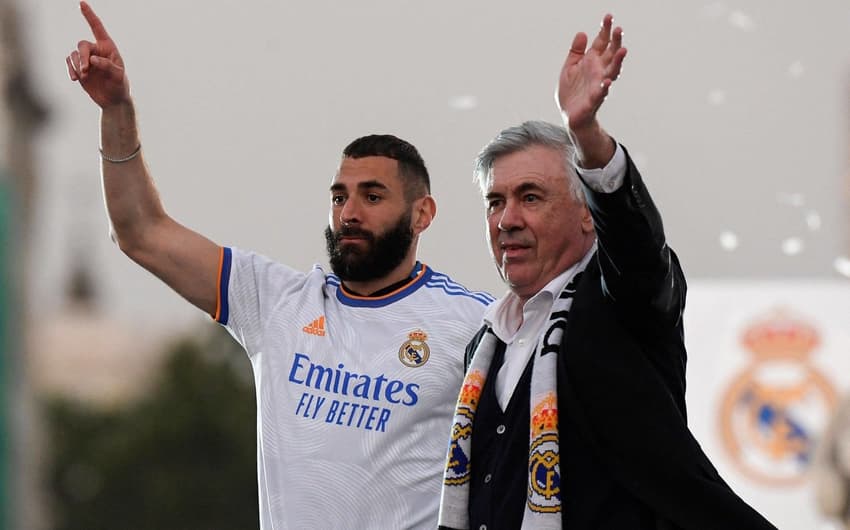 Carlo Ancelotti e Karim Benzema - Real Madrid