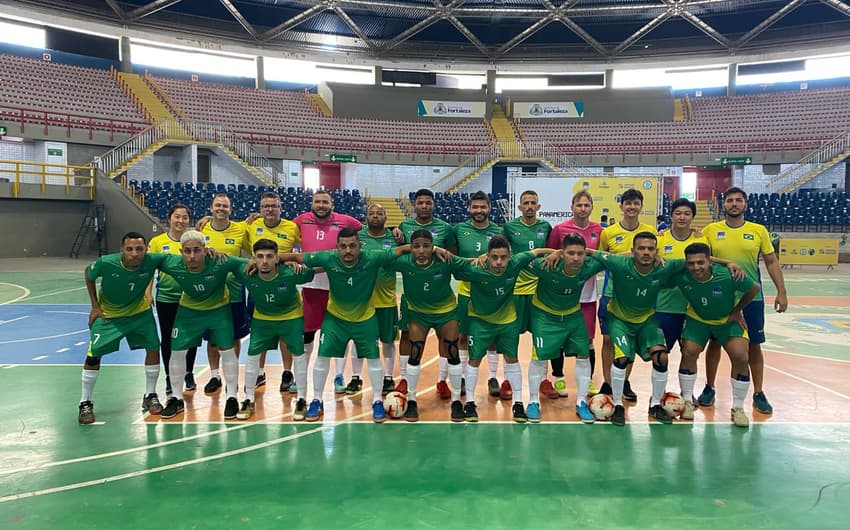A seleção brasileira, campeã do -americano de Futsal de Surdos 2022