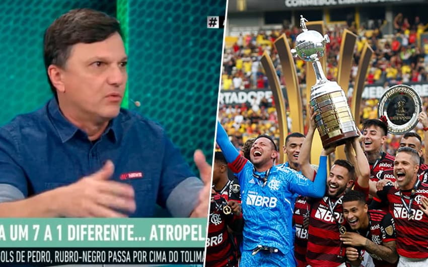 Montagem - Mauro Cezar e Flamengo Libertadores