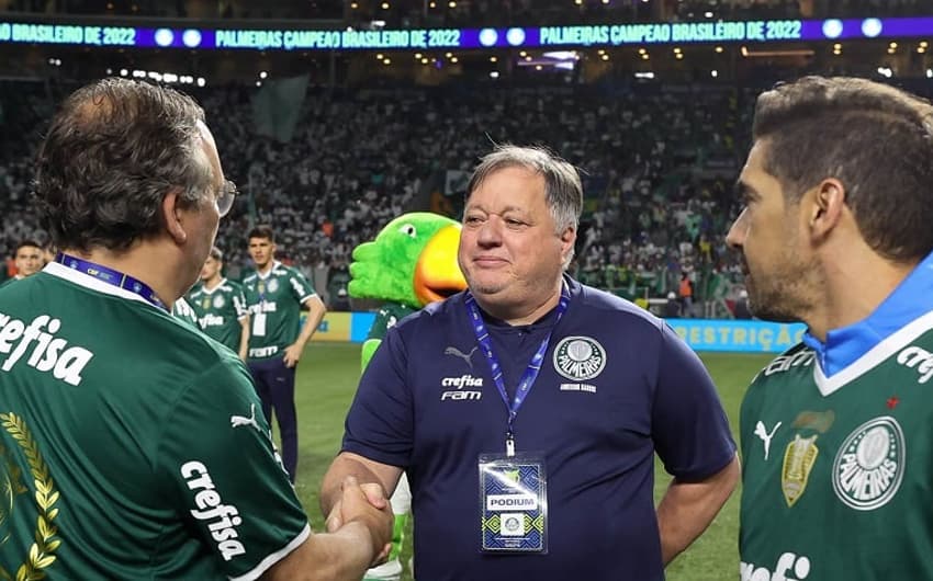 Paulo Buosi, Anderson Barros e Abel Ferreira - Palmeiras campeão