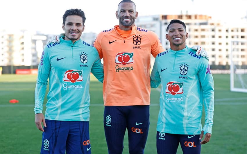 Raphael Veiga, Weverton e Rony - Seleção Brasileira