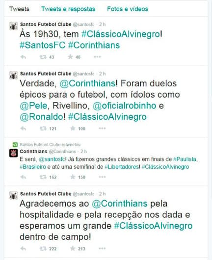 Santos e Corinthians no Twitter (Foto: Reprodução)