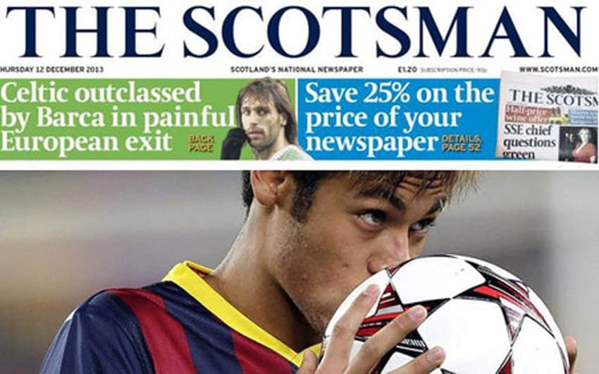 Capa do Scotsman com Neymar (Foto: Reprodução)