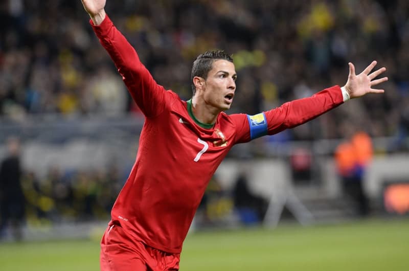 Cristiano Ronaldo - Suécia x Portugal (Foto: Jonathan Nackstrand/ AFP)