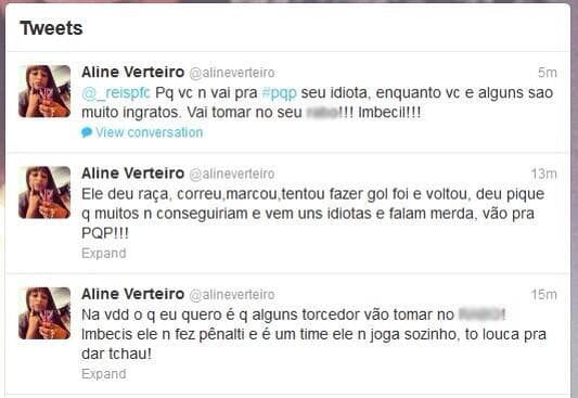 Twitter da esposa de Wellington Martins - São Paulo (Foto: Reprodução/Twitter)