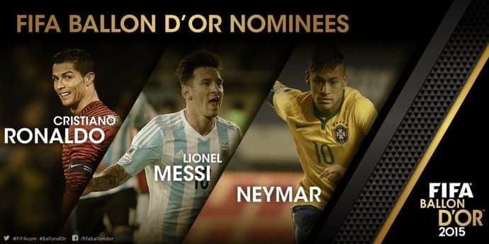 Cristiano Ronaldo, Messi e Neymar: Quem leva o prêmio? (Foto: Reprodução / Twitter)