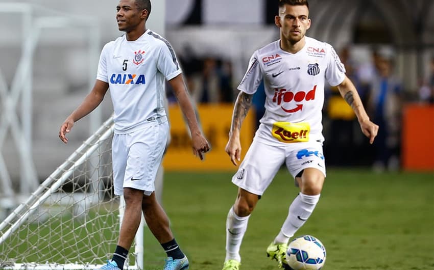Elias (Corinthians) e Lucas Lima (Santos)