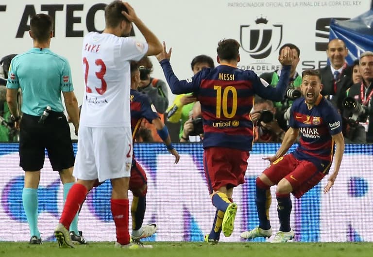 Alba e Messi - Barcelona x Sevilla